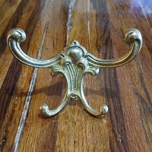 Solid Brass Victorian Double Wall Hook